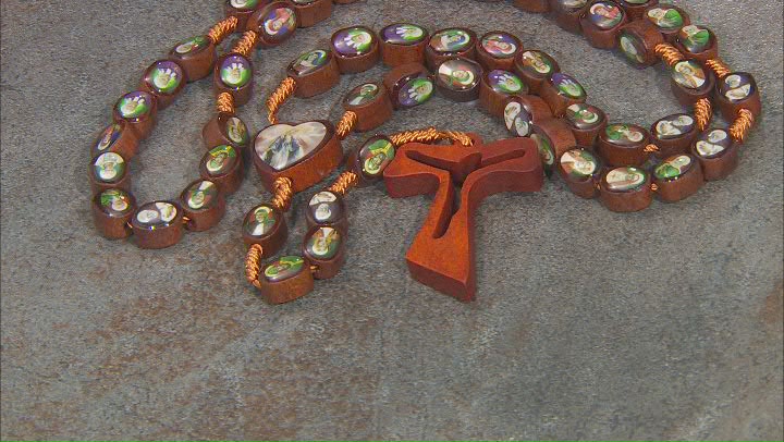 WoMix Shape Wooden Bead Saints Rosary Video Thumbnail