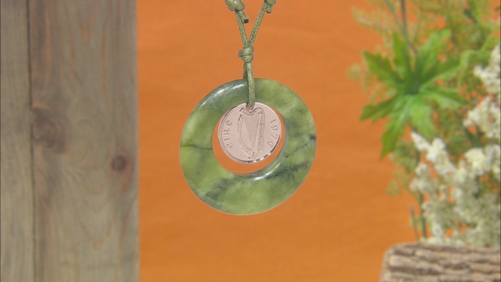 Lucky Irish Penny Leather Cord Necklace Video Thumbnail