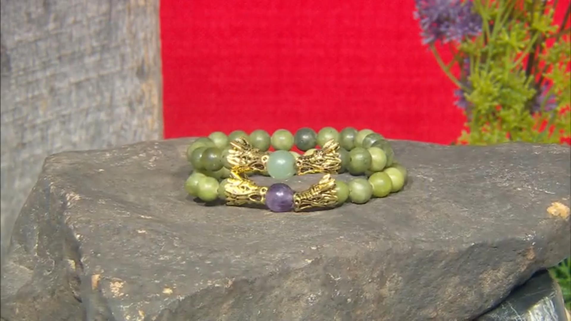 Connemara Marble Gold Tone Bracelet Set Video Thumbnail