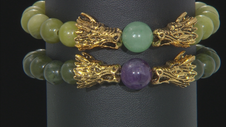 Connemara Marble Gold Tone Bracelet Set Video Thumbnail