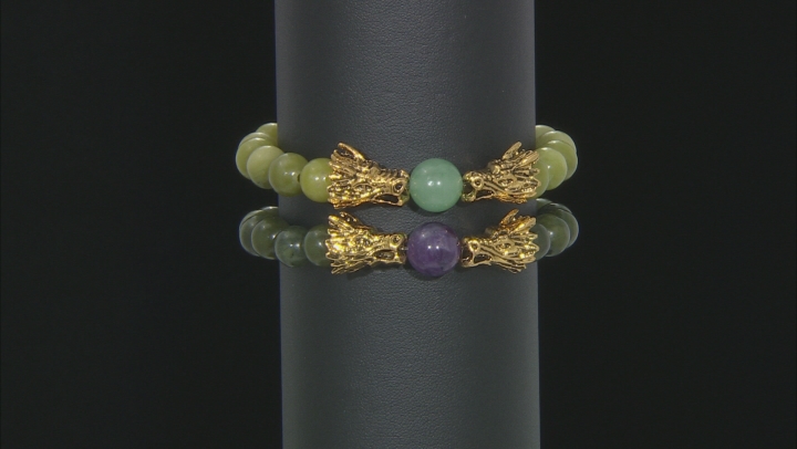 Connemara Marble Gold Tone Bracelet Set Video Thumbnail