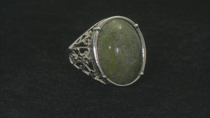 Green Connemara Marble Silver Ring Video Thumbnail
