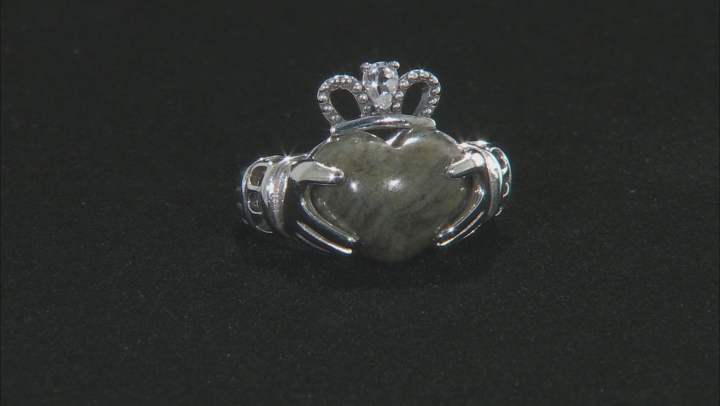 Connemara Marble Silver Claddagh Ring Video Thumbnail