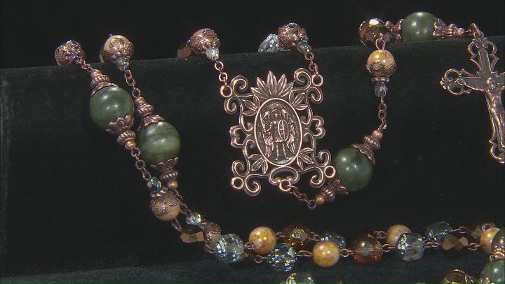 Connemara Marble Antiqued Gold-Tone St. Michael Protection Rosary Video Thumbnail