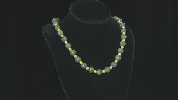 Green Connemara Marble Sterling Silver Beaded Necklace Video Thumbnail