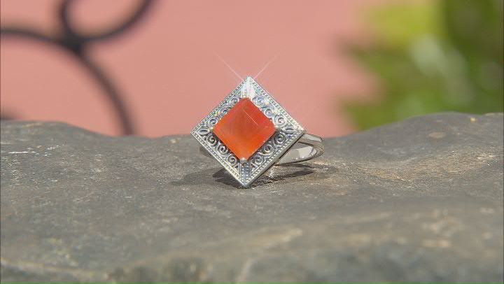 Orange Carnelian Sterling Silver Ring