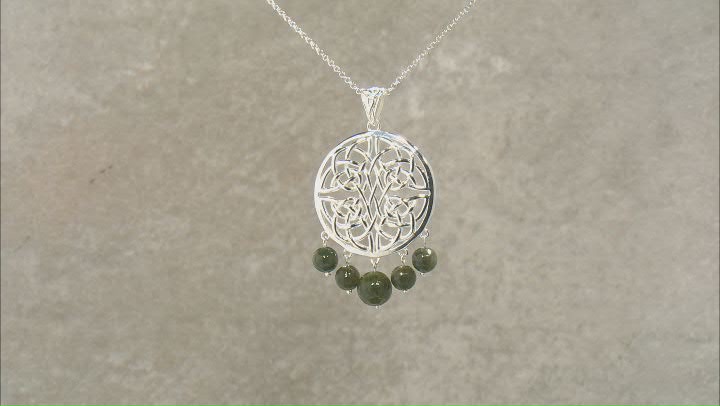 Connemara Marble Sterling Silver Celtic Knot Pendant With Chain Video Thumbnail