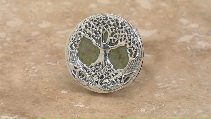 Connemara Marble Sterling Silver Tree of Life Ring Video Thumbnail