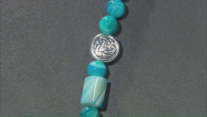 Blue Agate Stainless Steel Necklace Video Thumbnail