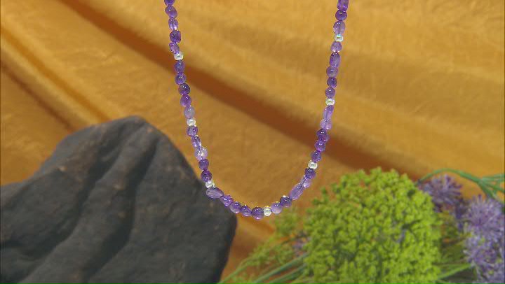 Amethyst Chip Silver Tone Necklace Video Thumbnail
