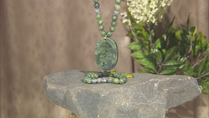 Connemara Marble Silver Tone Necklace & Bracelet Set Video Thumbnail
