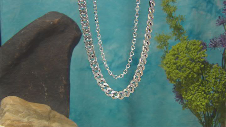 Stainless Steel Set Of 2 Chain Necklaces Video Thumbnail