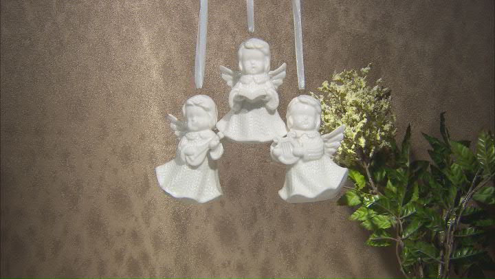 Set of 3 Angel Ceramic Figurines Video Thumbnail