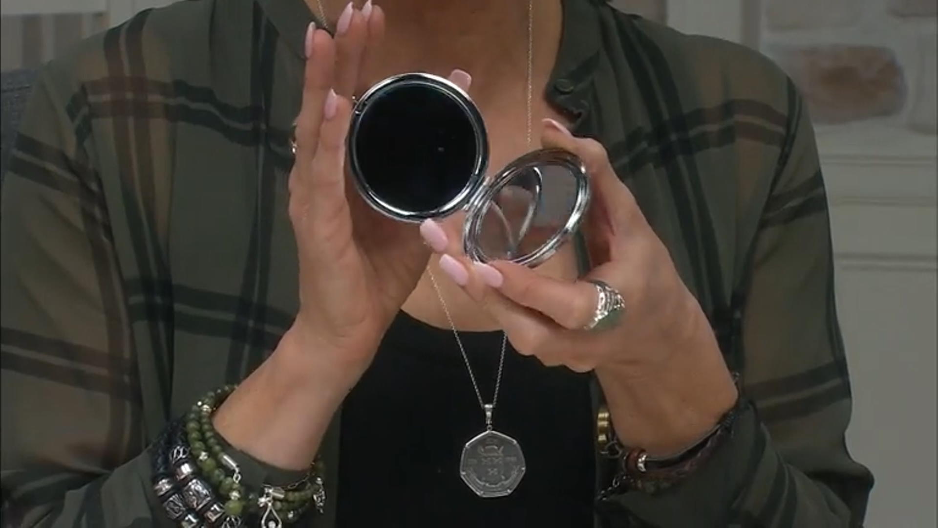 Connemara Marble Silver Tone Compact Mirror Video Thumbnail