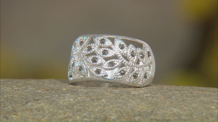 Marcasite Silver Tone Leaf Ring Video Thumbnail