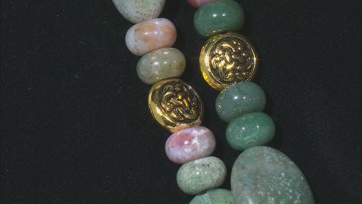 Multi-Color Agate Gold Tone Set of 2 Necklaces Video Thumbnail