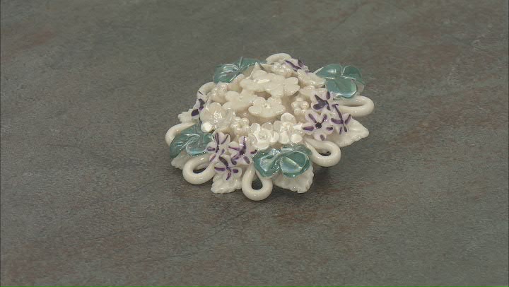 Belleek Hand Crafted Porcelain Posy Brooch Video Thumbnail