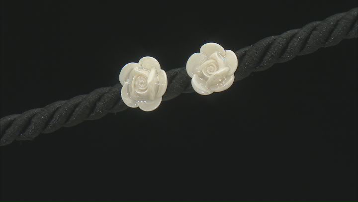 Belleek Hand Crafted Porcelain Rose Earrings Video Thumbnail