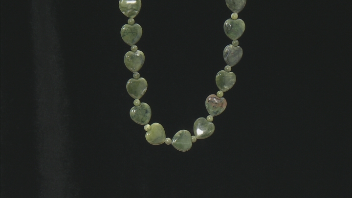 Connemara Marble Heart Silver Tone Necklace & Bracelet Set Video Thumbnail