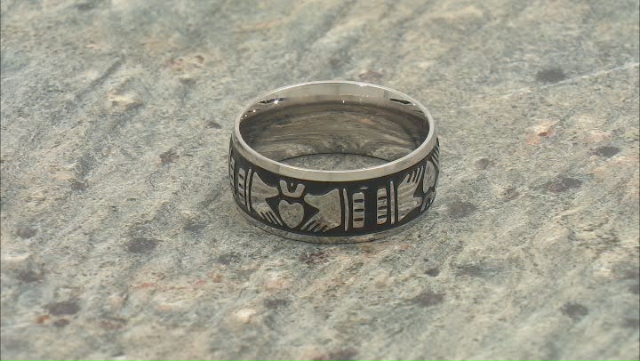 Stainless Steel Claddagh Band Ring Video Thumbnail