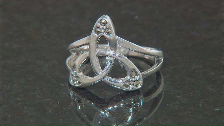 2mm Marcasite Sterling Silver Trinity Knot Ring Video Thumbnail