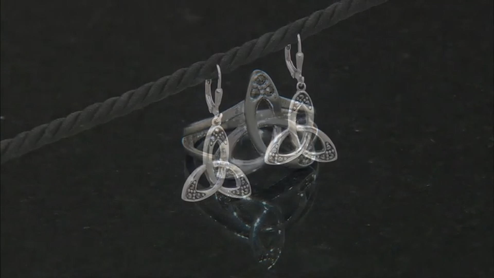 2mm Marcasite Sterling Silver Trinity Knot Earrings Video Thumbnail