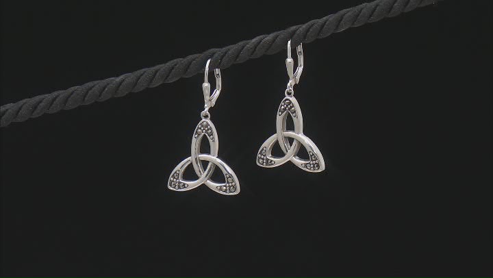 2mm Marcasite Sterling Silver Trinity Knot Earrings Video Thumbnail