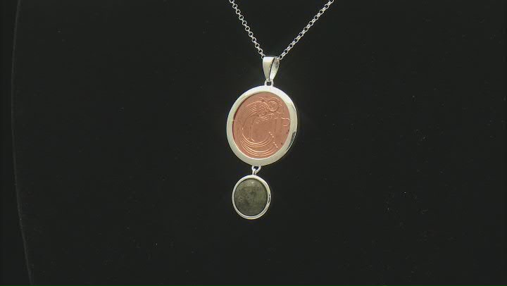 5mm Connemara Marble & Coin Sterling Silver Pendant With Chain Video Thumbnail