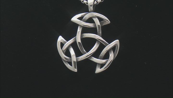 Stainless Steel Trinity Knot Pendant With Chain Video Thumbnail