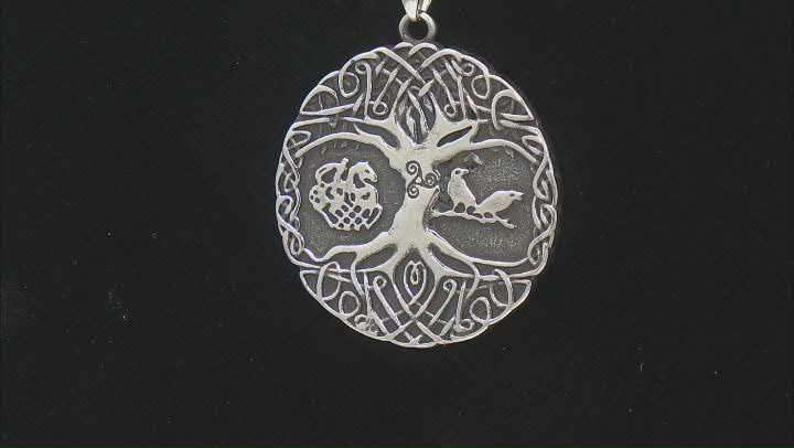 Stainless Steel Reversible "Tree of Life" Pendant With Chain Set of 2 Video Thumbnail