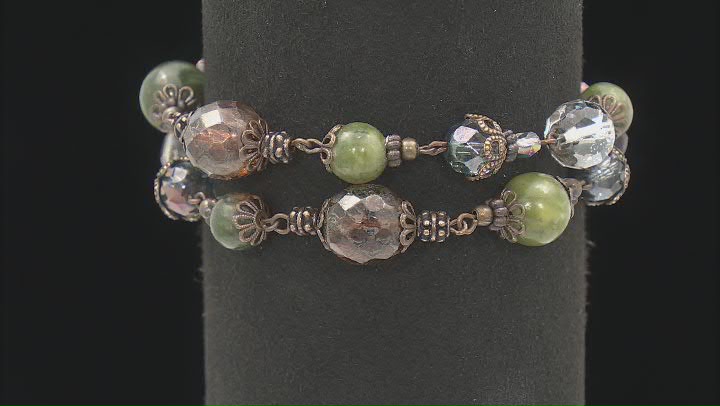 Connemara Marble & Glass Antique Tone Multi-Strand Bracelet Video Thumbnail