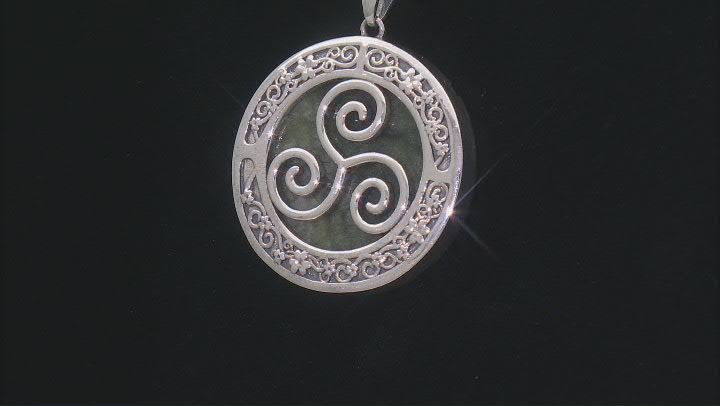 Connemara Marble Sterling Silver Triskele Pendant With Chain Video Thumbnail