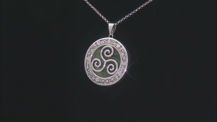 Connemara Marble Sterling Silver Triskele Pendant With Chain Video Thumbnail