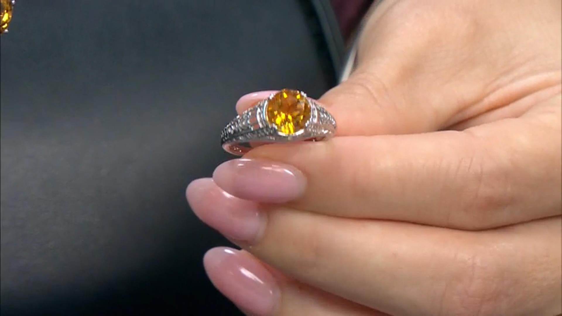Orange Citrine Rhodium Over Sterling Silver Solitaire Ring 1.54ct Video Thumbnail
