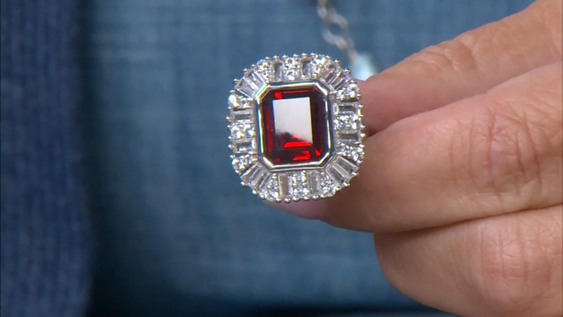 Red Lab Created Ruby Rhodium Over Silver Ring 8.85ctw Video Thumbnail