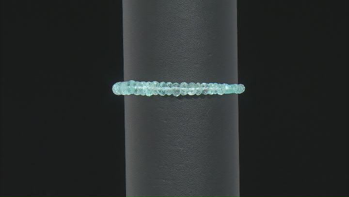 Blue Santa Maria Aquamarine Rhodium Over Sterling Silver Bolo Beaded Bracelet Video Thumbnail