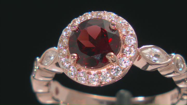Red Garnet 18k Rose Gold Over Sterling Silver Ring 2.17ctw Video Thumbnail