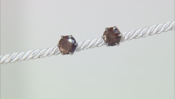 Golden Sheen Sapphire Rhodium Over Sterling Silver Stud Earrings 5.10ctw Video Thumbnail