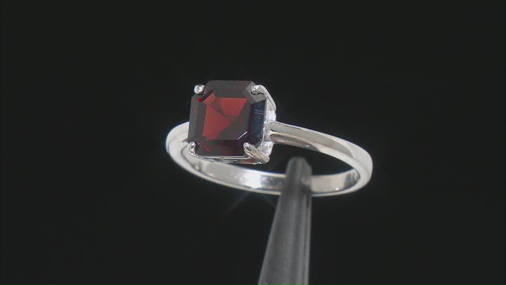 Red Garnet Rhodium Over Sterling Silver Solitaire Ring 2.64ct Video Thumbnail