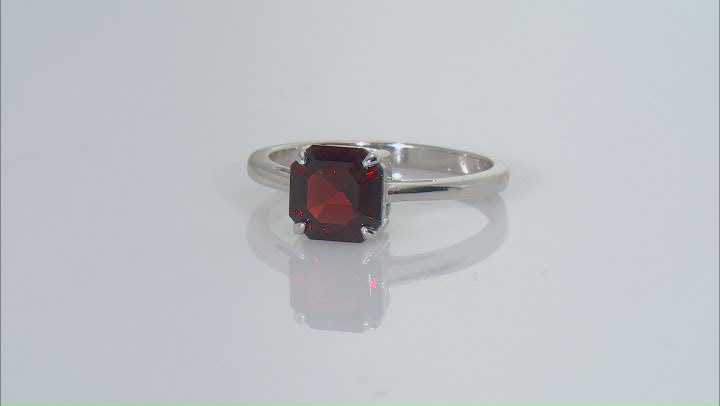 Red Garnet Rhodium Over Sterling Silver Solitaire Ring 2.64ct Video Thumbnail