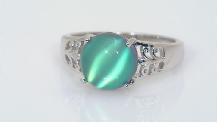 Aurora Moonstone Rhodium Over Sterling Silver Ring Video Thumbnail
