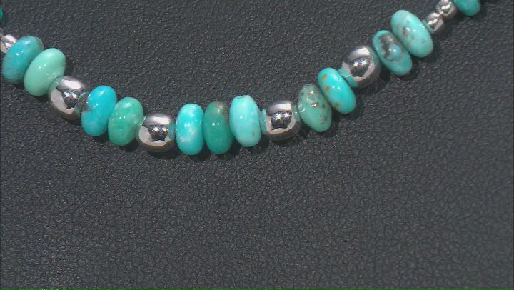 Sleeping Beauty Turquoise Rhodium Over Sterling Silver 18" Beaded Necklace Video Thumbnail