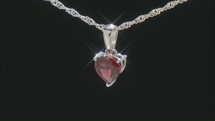 Red Garnet Rhodium Over Sterling Silver Heart Ring, Earring & Pendant With Chain Set 4.08ctw Video Thumbnail