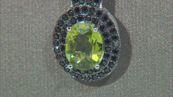 Green Peridot Rhodium Over Sterling Silver Pendant With Chain 2.61ctw Video Thumbnail