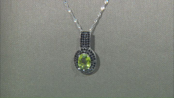 Green Peridot Rhodium Over Sterling Silver Pendant With Chain 2.61ctw Video Thumbnail