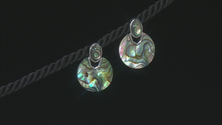 Mutli-Color Abalone Shell Sterling Silver Earrings Video Thumbnail