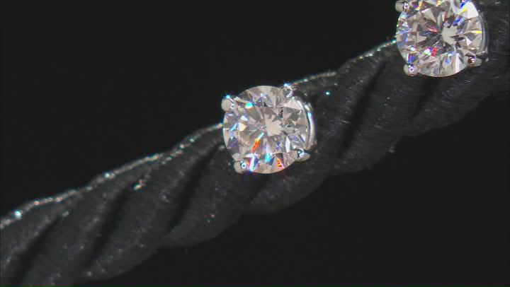 White Lab-Grown Diamond 14K White Gold Stud Earrings 1.00ctw Video Thumbnail