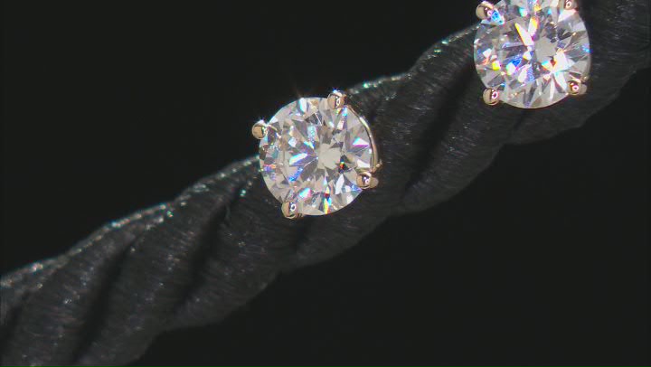 White Lab-Grown Diamond 14K Yellow Gold Stud Earrings 1.00ctw Video Thumbnail