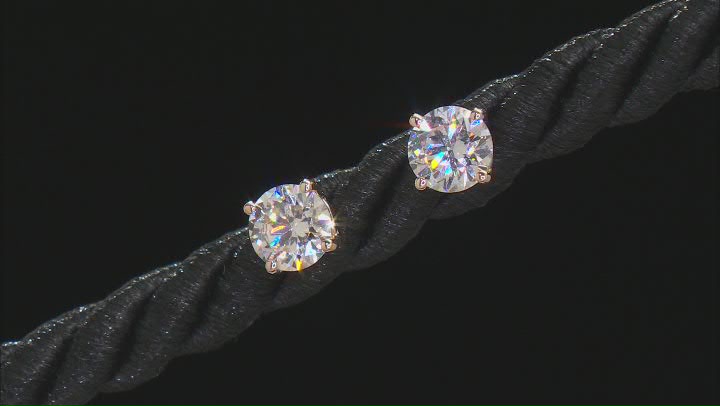 White IGI Certified Lab-Grown Diamond 14K Yellow Gold Stud Earrings 1.00ctw Video Thumbnail