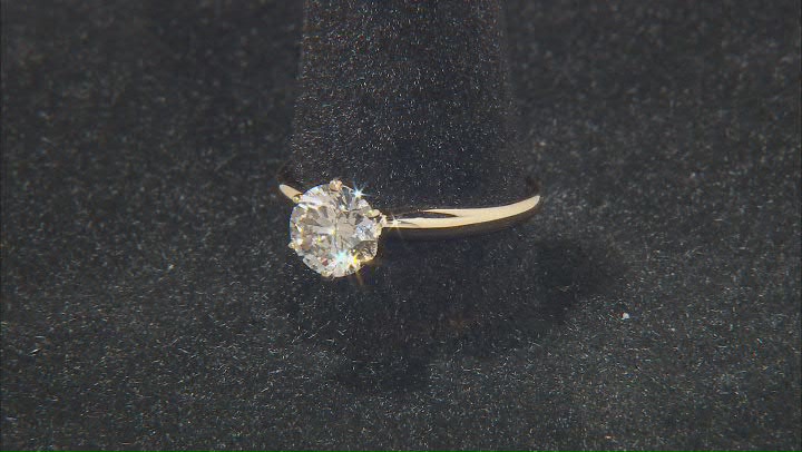 White Lab-Grown Diamond 14k Yellow Gold Solitaire Engagement Ring 1.25ctw Video Thumbnail